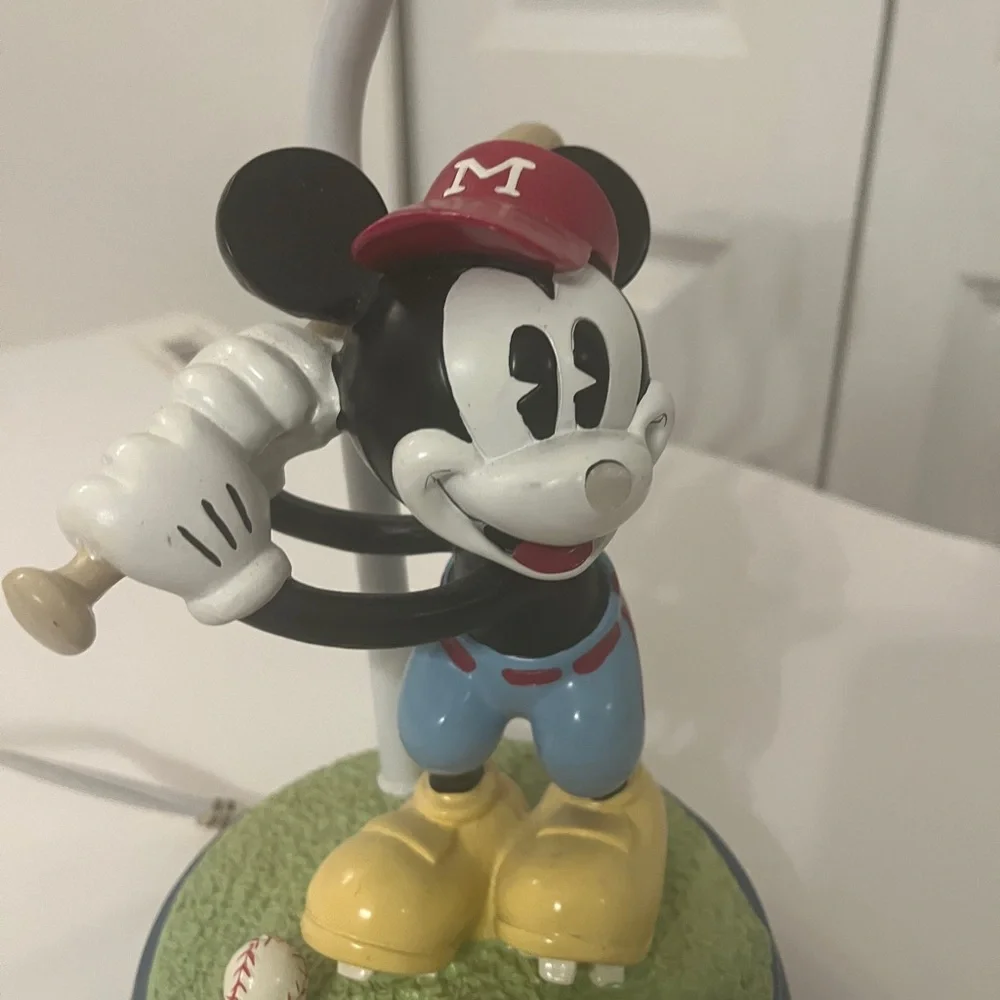 Mickey Mouse Baseball Lamp Kids Room Decor- Works No Shade